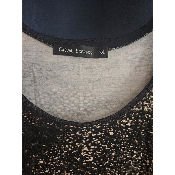 Black and Tan Long Sleeve Blouse Casual Express - Size XXL - Picture 3 of 6